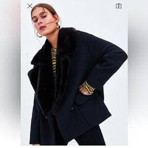 ZARA Fur Collar Jacket